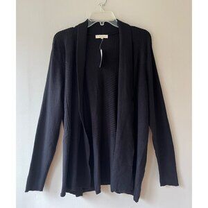 Retrology Sz 2X Black Stretch Open Cardigan Sweater Long‎ Sleeves